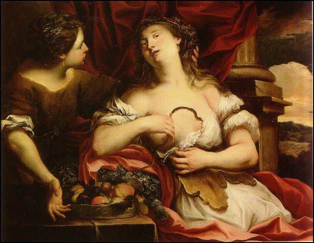 Stefano Magnasco. Suicidio de Cleopatra. Oleo sobre lienzo. 95 x 119 cm.