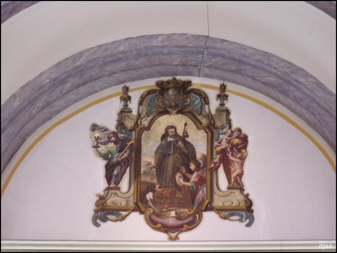 Pintura de San Roque en la nave central