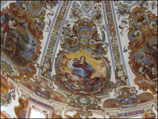 Pintura escena de la Virgenl