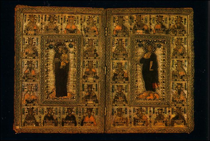 Museo Diocesano. Diptico bizantino de los despotas del Epiro. Cala ala mide 38,5 X 27,5 cms. siglo XIV