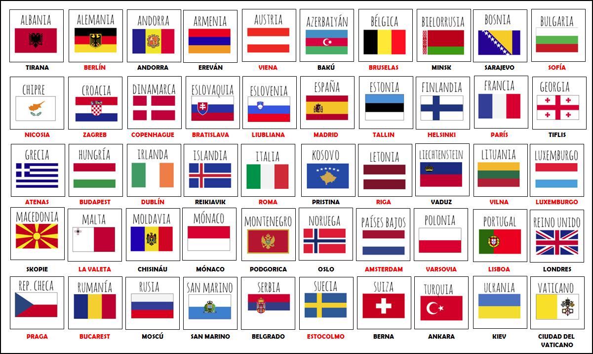 BANDERAS Y CAPITALES DE EUROPA BANDERAS Y CAPITALES DE EUROPA